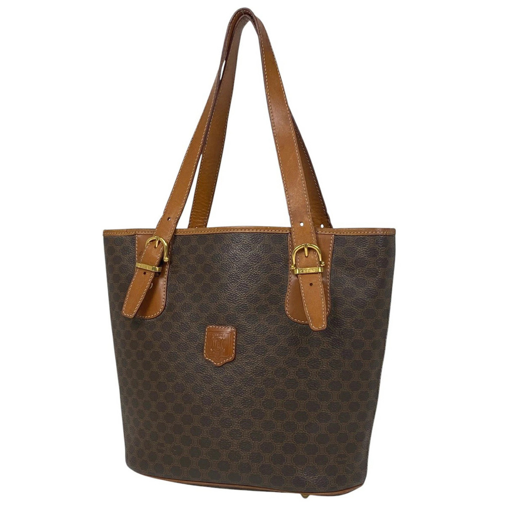 Celine Macadam tote bag handbag canvas brown